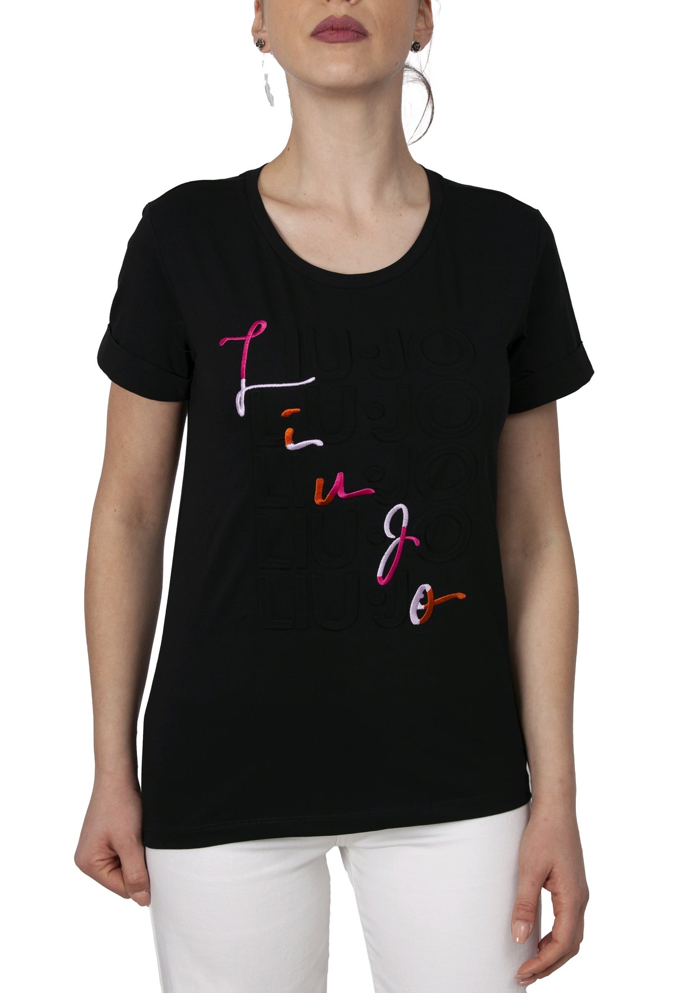 liu jo t-shirt GIROCOLLO ta3103j5003