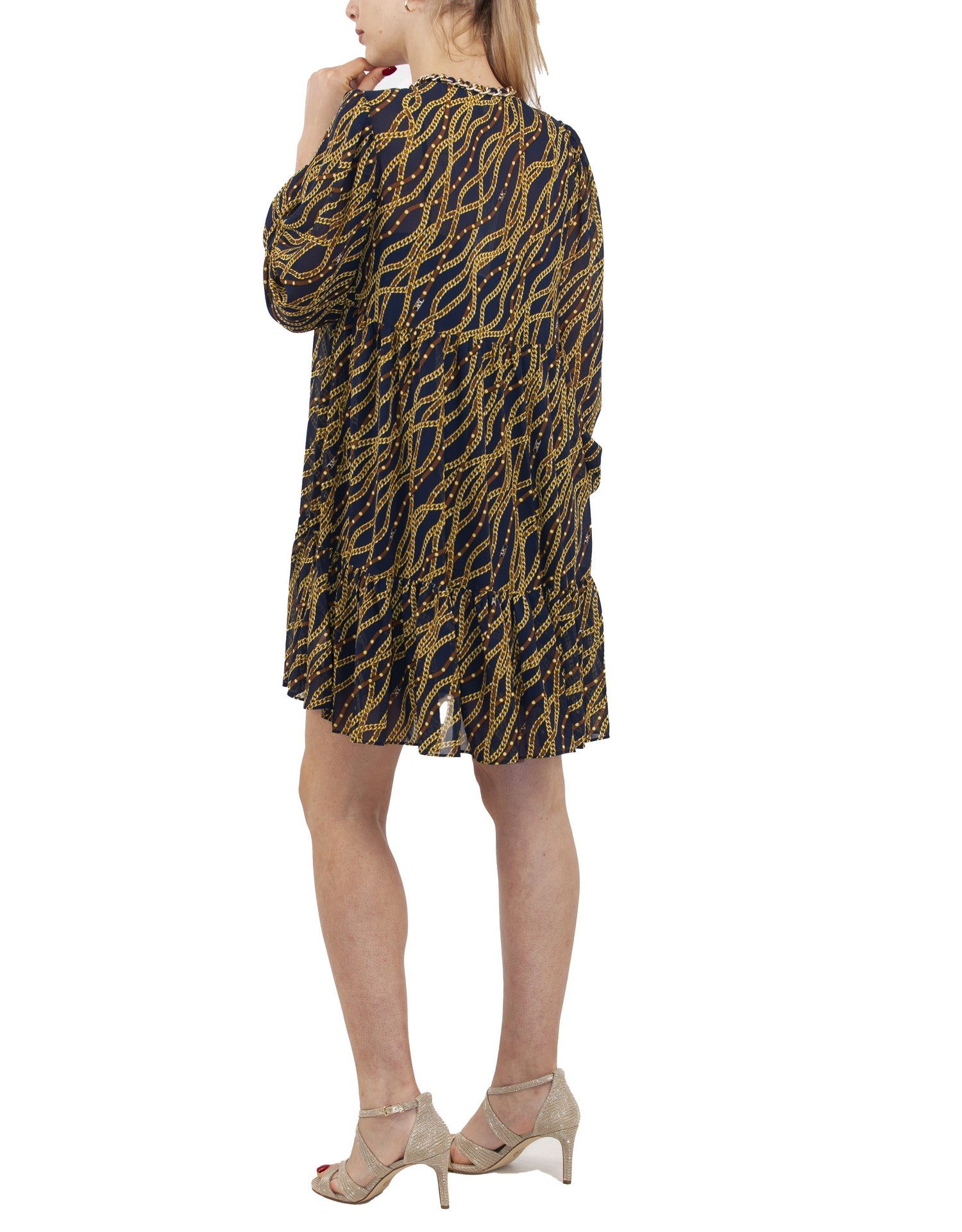 michael kors vestitino Abito stile baby-doll in georgette con stampa fantasia ms381jz8ev