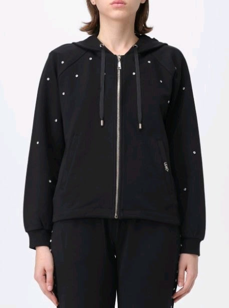 liu jo felpa in cotone con zip tf3159f0939