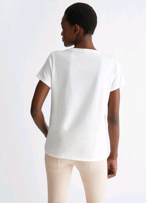 liu jo t-shirt con mini borchie ta4197j6040