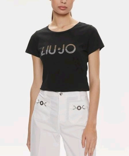 liu jo t-shirt  in cotone con logo va4216js923